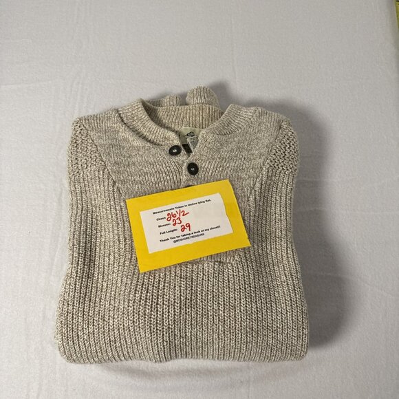 1990s Vintage Eddie Bauer Henley Mens MEDIUM Pullover Sweater Made In USA - Picture 10 of 10